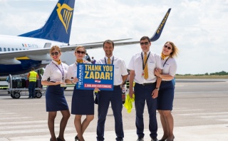 Ryanair celebrates carrying 2m customers in Zadar with €24.99 seat sale